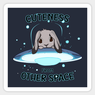 Lop bunny grey cuteness from other space Sticker